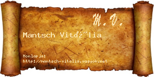 Mantsch Vitália névjegykártya